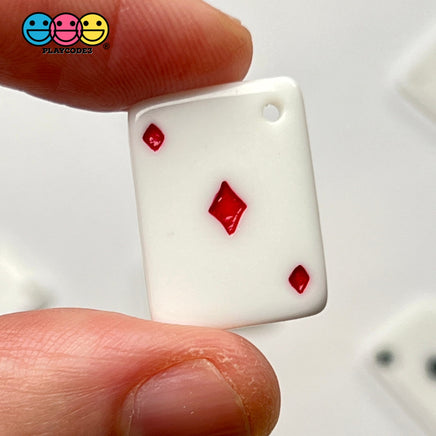 Playing Cards Poker Game Casino Charm Flatback With Holes Ace Hearts Clubs Spades Diamonds Cabochons
