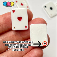 Playing Cards Poker Game Casino Charm Flatback With Holes Ace Hearts Clubs Spades Diamonds Cabochons
