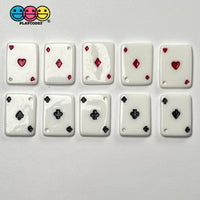 Playing Cards Poker Game Casino Charm Flatback With Holes Ace Hearts Clubs Spades Diamonds Cabochons