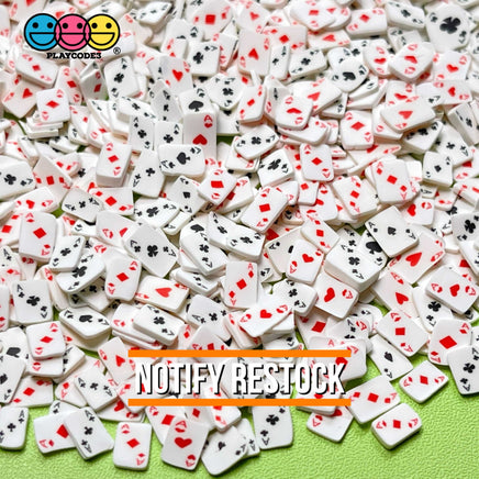 Playing Poker Cards Aces Clubs Diamonds Fimo Slices Fake Clay Sprinkles Decoden Jimmies Funfetti