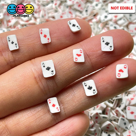 Playing Poker Cards Aces Clubs Diamonds Fimo Slices Fake Clay Sprinkles Decoden Jimmies Funfetti