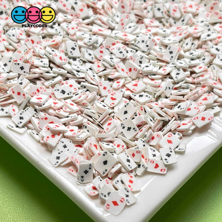 Playing Poker Cards Aces Clubs Diamonds Fimo Slices Fake Clay Sprinkles Decoden Jimmies Funfetti
