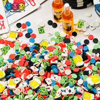 Poker Table Fimo Mix Fake Clay Sprinkles Beer Chips Black Jack Card Cash Game Casino Funfetti