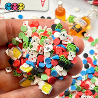 Poker Table Fimo Mix Fake Clay Sprinkles Beer Chips Black Jack Card Cash Game Casino Funfetti
