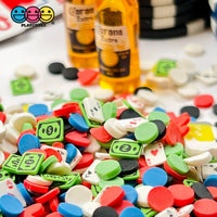 Poker Table Fimo Mix Fake Clay Sprinkles Beer Chips Black Jack Card Cash Game Casino Funfetti