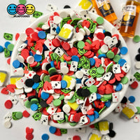 Poker Table Fimo Mix Fake Clay Sprinkles Beer Chips Black Jack Card Cash Game Casino Funfetti