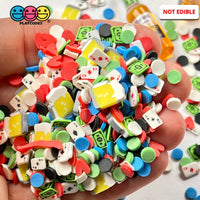 Poker Table Fimo Mix Fake Clay Sprinkles Beer Chips Black Jack Card Cash Game Casino Funfetti