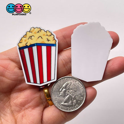 Popcorn Buttered Movie Bucket Planar Red White Blue Planars Decoden 10Pcs
