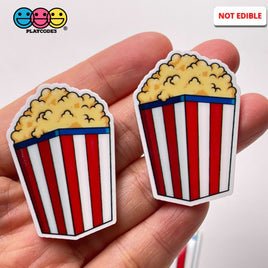 Popcorn Buttered Movie Bucket Planar Red White Blue Planars Decoden 10Pcs