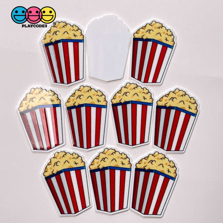 Popcorn Buttered Movie Bucket Planar Red White Blue Planars Decoden 10Pcs