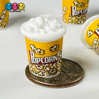 Popcorn Movie Bucket Charm Mini Resin Charms Buckets Cabochons 10 Pcs