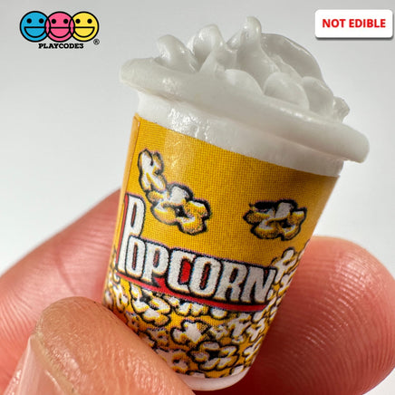 Popcorn Movie Bucket Charm Mini Resin Charms Buckets Cabochons 10 Pcs