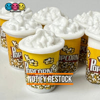 Popcorn Movie Bucket Charm Mini Resin Charms Buckets Cabochons 10 Pcs