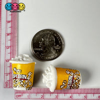 Popcorn Movie Bucket Charm Mini Resin Charms Buckets Cabochons 10 Pcs