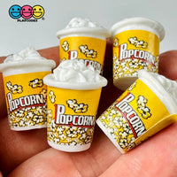 Popcorn Movie Bucket Charm Mini Resin Charms Buckets Cabochons 10 Pcs