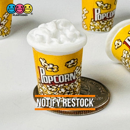 Popcorn Movie Bucket Charm Mini Resin Charms Buckets Cabochons 10 Pcs