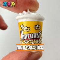 Popcorn Movie Bucket Charm Mini Resin Charms Buckets Cabochons 10 Pcs