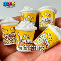 Popcorn Movie Bucket Charm Mini Resin Charms Buckets Cabochons 10 Pcs