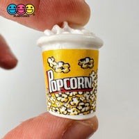Popcorn Movie Bucket Charm Mini Resin Charms Buckets Cabochons 10 Pcs