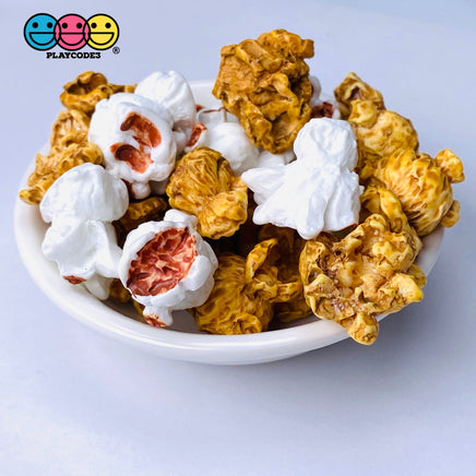 Popcorn White And Caramel Faux Realistic Fake Food Charms (20 Pcs) Playcode3 Llc Charm