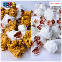 Popcorn White And Caramel Faux Realistic Fake Food Charms (20 Pcs) Playcode3 Llc Charm