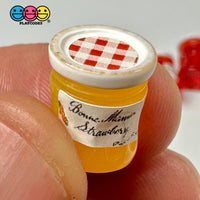 Preserves Jam Raspberry And Plum Jar Miniature Can Dollhouse Fake Mini Charm Cabochons 10 Pcs