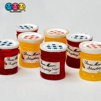 Preserves Jam Raspberry And Plum Jar Miniature Can Dollhouse Fake Mini Charm Cabochons 10 Pcs Mix