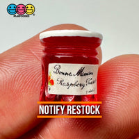 Preserves Jam Raspberry And Plum Jar Miniature Can Dollhouse Fake Mini Charm Cabochons 10 Pcs Red