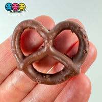 Pretzels Fake Food Plastic Resin Prop Chocolate Not A Toy 9/10 Pcs Dark Chocolate (10Pcs)