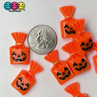 Jack o Lantern Trick  or Treat Gift Candy Bag Halloween Holiday Flatback Cabochons Decoden Charm 10 pcs