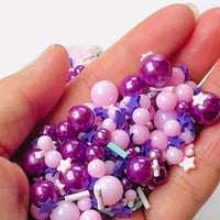 Purple Pink Blue 5mm Star Acrylic Beads 10/8/6/4mm Fake Clay Sprinkles Decoden Fimo Jimmies