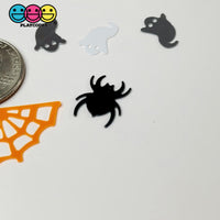 Halloween Ghost Spider Web Orang Black Spooky Glitter Plastic Decoden Table Funfetti