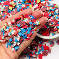 Summer 4th July BBQ Sausage French Fries Burger Mixes 5 10mm Fake Clay Sprinkles Decoden Fimo Jimmies PLAYCODE3