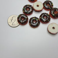 Donut Chocolate Doughnut Fake Food Miniature Flatback Cabochons Decoden Charm 10 pcs