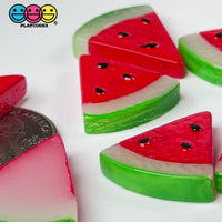 Watermelon Slice Flat Back Charms Watermelons Fake Fruit Plastic Cabochons 10 pcs