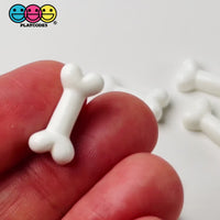 Bones Mini White Charm Plastic Party Favors Charm Dog Bone Halloween Cabochons 10 pcs