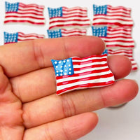 4th of July American Flag Flatback Cabochons Decoden Charm 10 pcs