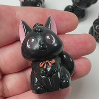 Japanese Cartoon Cat 3D Halloween Black Cat Cabochons Decoden Charm 5pcs