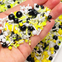 Rhine Stone Slushie 6/4/2mm Beads Yellow Black Green White 5mm Fake Clay Sprinkles Decoden Fimo Jimmies