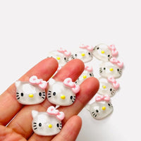 Kitty Cat Japanese Cartoon TV Character Anime Kawaii transparent Charm Flatback Cabochons Decoden Charm 10 pcs