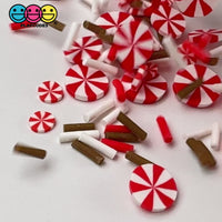 Peppermint Chocolate Christmas Holiday Fake Clay Sprinkles Decoden Fimo Jimmies
