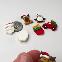 Christmas Penguin Santa Reindeer Gift box Truck Holiday Flatback Cabochons Decoden Charm 10 pcs