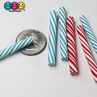Small Peppermint Candy Mini Sticks 4th of July Fake Cabochons Decoden Charm 10 pcs