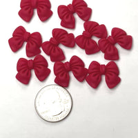 Christmas Red Bow Ribbon Small Flatback Charms Cabochons Decoden 10 pcs