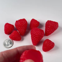Strawberry Fake Food 3D Flat Bottom Small Large Plastic Resin Food Prop 5 pcs