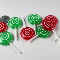 Lollipops Fake Candy Swirl Fantasy Christmas Holiday Red Green Cabochons Decoden Charm 10 pcs