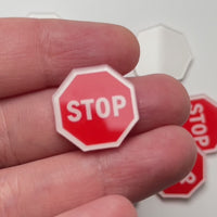 Stop Sign Miniature Flatback Shinny Cabochons - 10 pcs