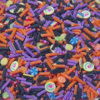 Halloween Candy Swirl Purple Orange Black Holiday Fake Clay Sprinkles Decoden Fimo Jimmies