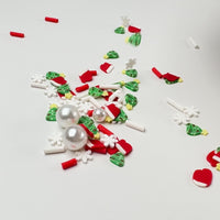 Christmas Holiday Santa Hat Tree Snowflake Pearl Beads Fake Clay Sprinkles Decoden Fimo Jimmies