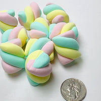 Fake Marshmallow Twist Air Dry Clay Hard Fake Food Props Fake bake Decor Pastel pink blue yellow